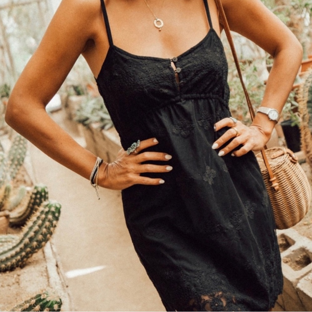Tulle and Batiste Amy Slip Dress Black Onyx S